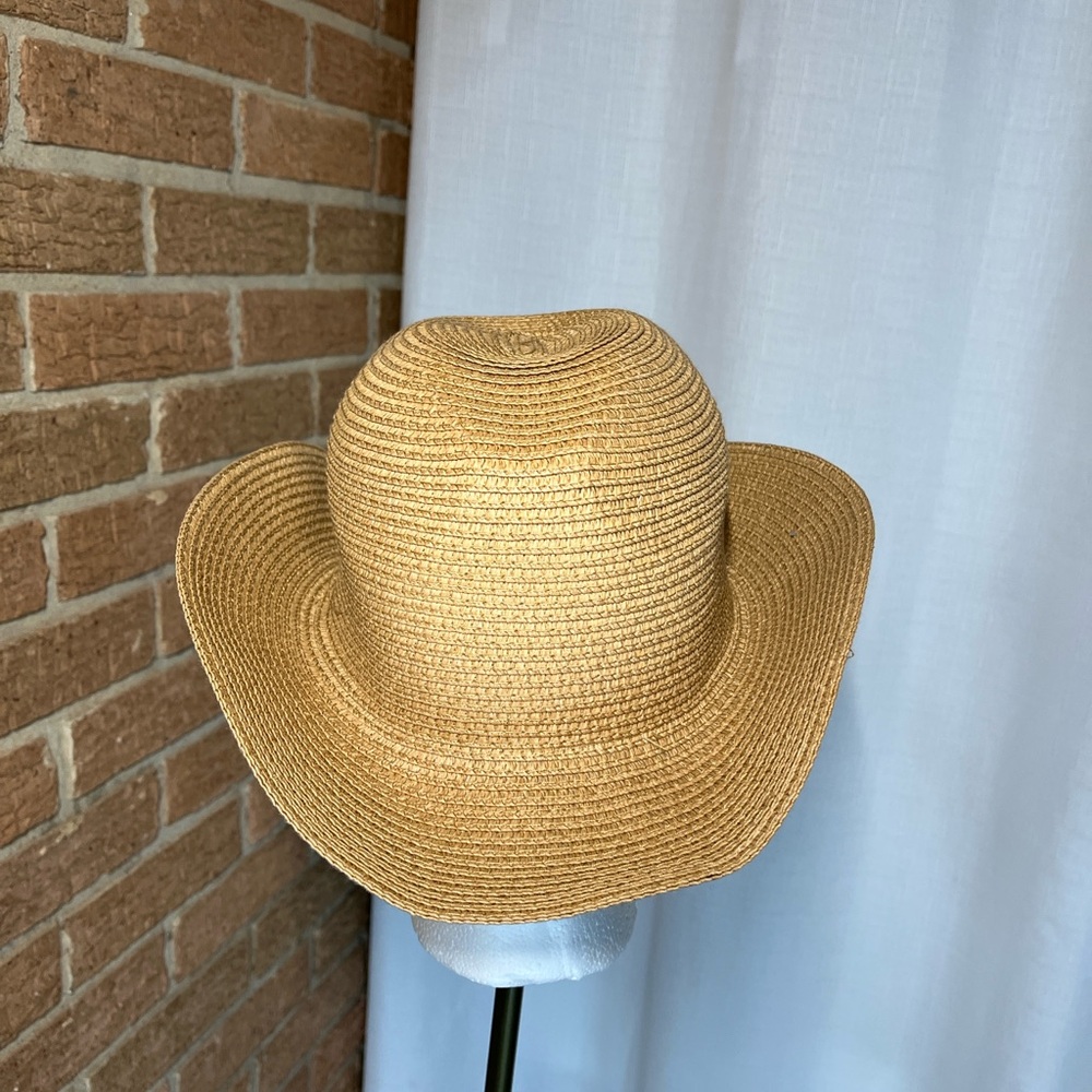 Paper Straw Hat Natural Wide Brim Lightweight Summer Beach Hat